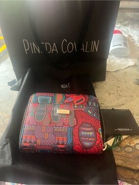 PINEDA COVALIN Multicolor Printed Zip Wallet new from Mexico